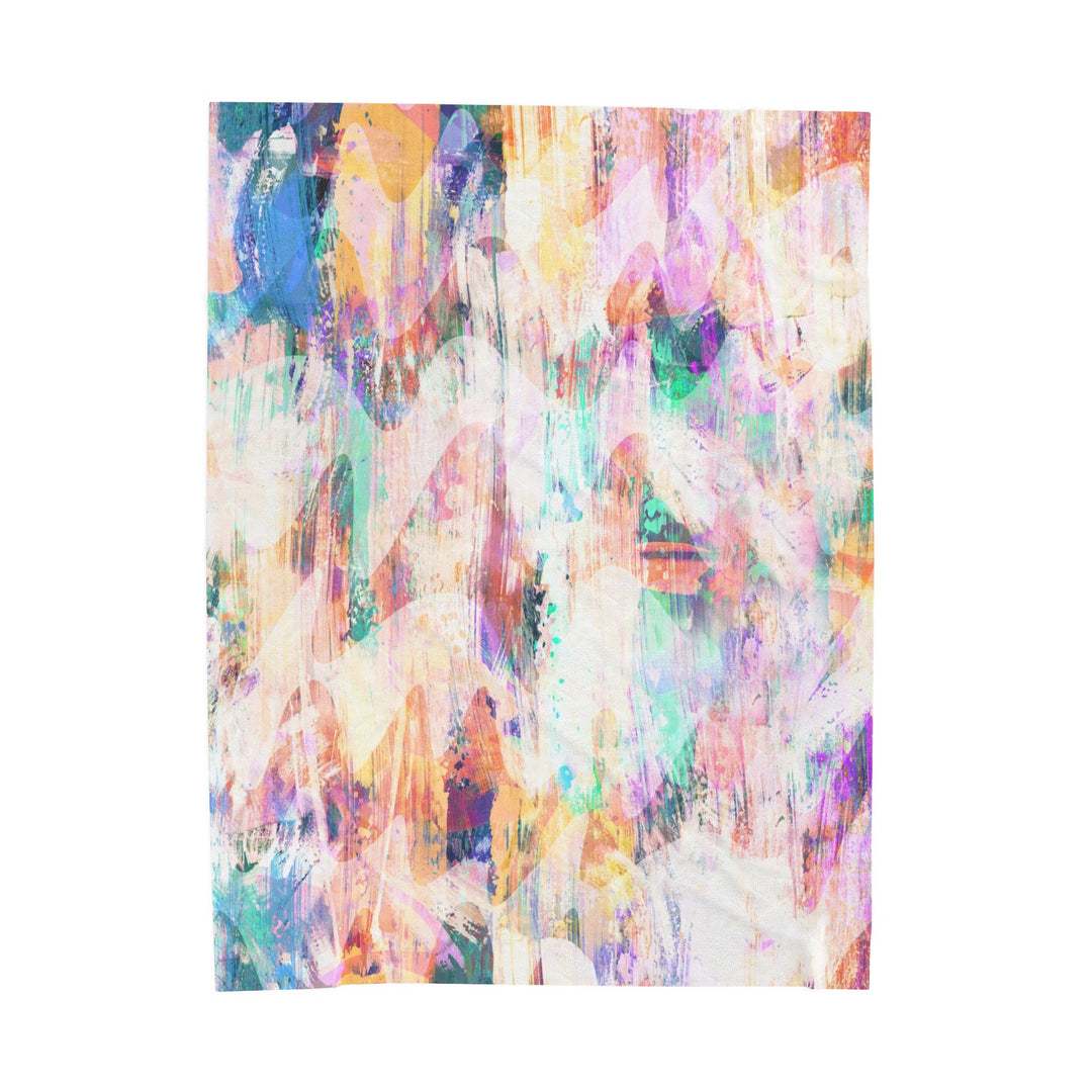 Luxury Velveteen Plush Blanket - Abstract Garden - Cozy & Soft- Cozy & Soft
