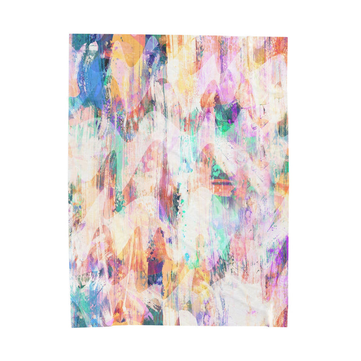 Luxury Velveteen Plush Blanket - Abstract Garden - Cozy & Soft- Cozy & Soft