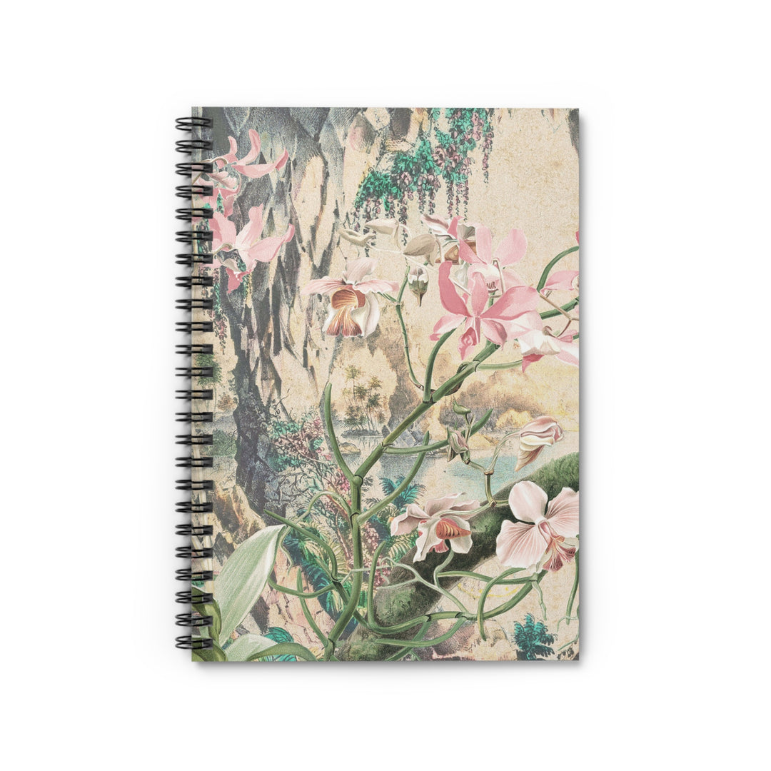 Eco-Friendly Notebook - Ruled Line Journal - Vintage Orchids