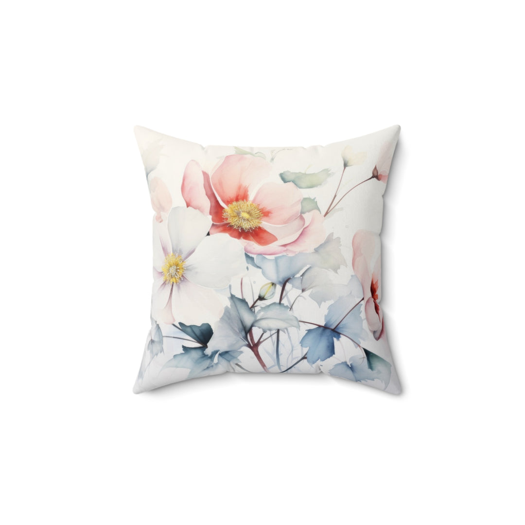 Luxury Faux Suede Floral Print Pillow - Wild Roses