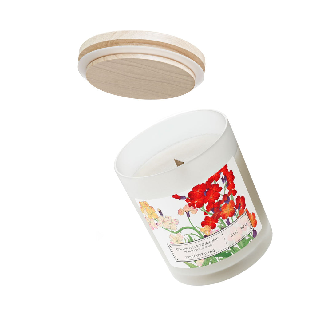 Frosted Glass Candle - 11oz - Soy Wax - Japanese Garden