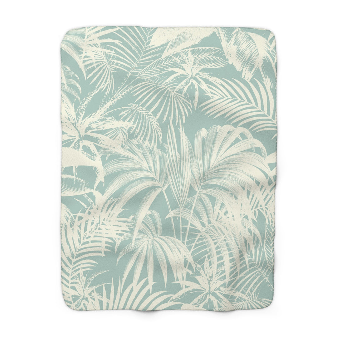 Sherpa Fleece Blanket - Garden Palm