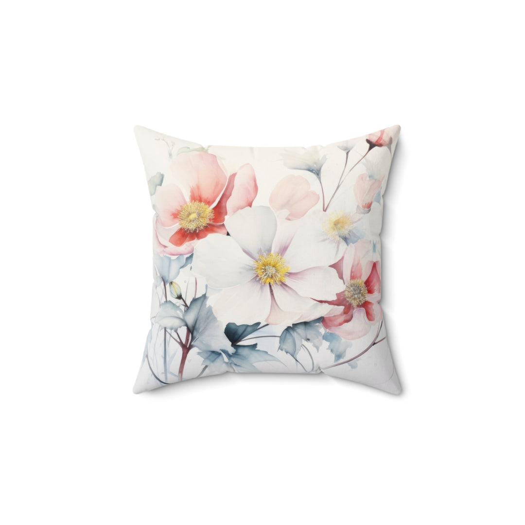 Luxury Faux Suede Floral Print Pillow - Wild Roses