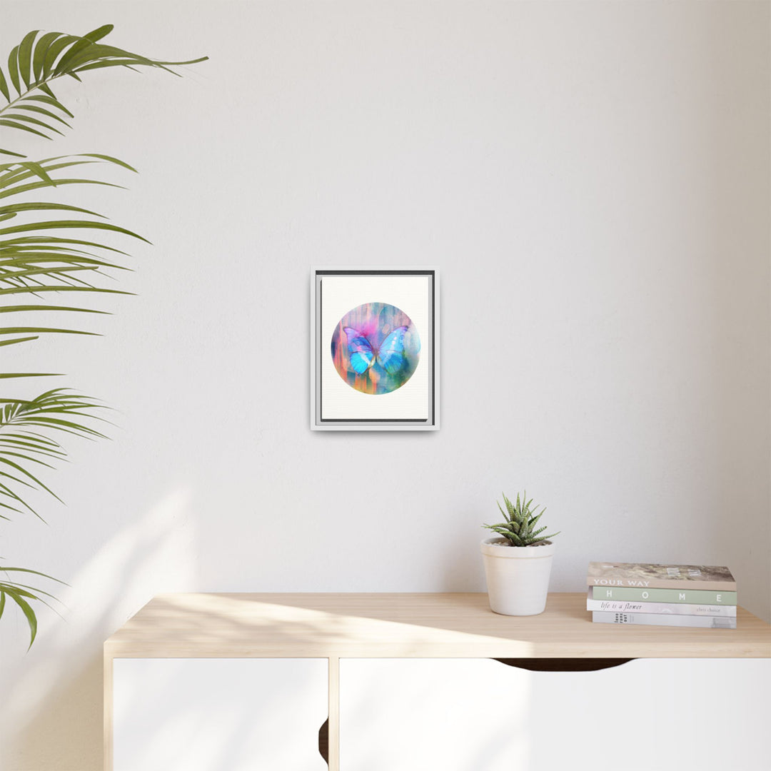 Canvas Wall Art - Sustainably Made Framed Wall Décor - Electric Blue Butterfly