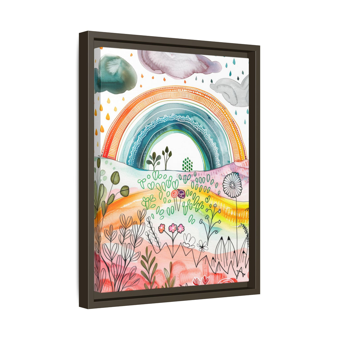 Canvas Wall Art - Sustainably Made Framed Wall Art - Happy Rainbow