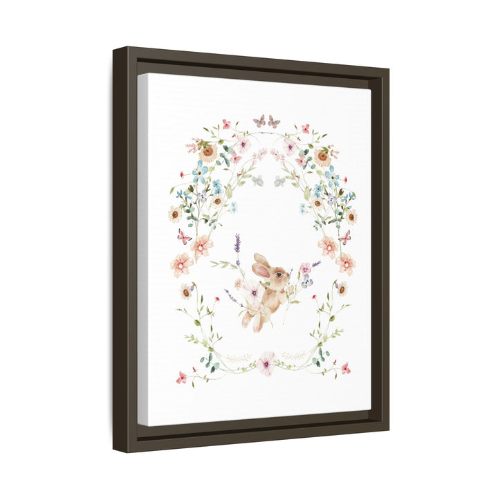 Canvas Wall Art - Sustainably Made Framed Wall Art - Baby Bunny Wreath