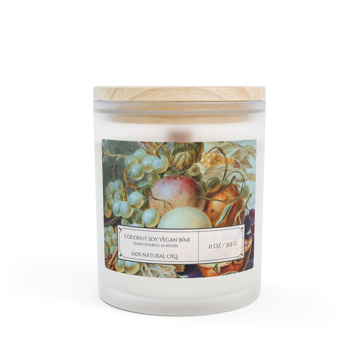 Frosted Glass Candle - 11oz - Soy Wax - Fall Fruits - Gilded Age Collection