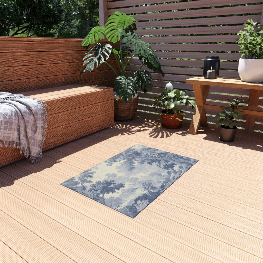 Elegant Floral Outdoor Rug - Devon Forest