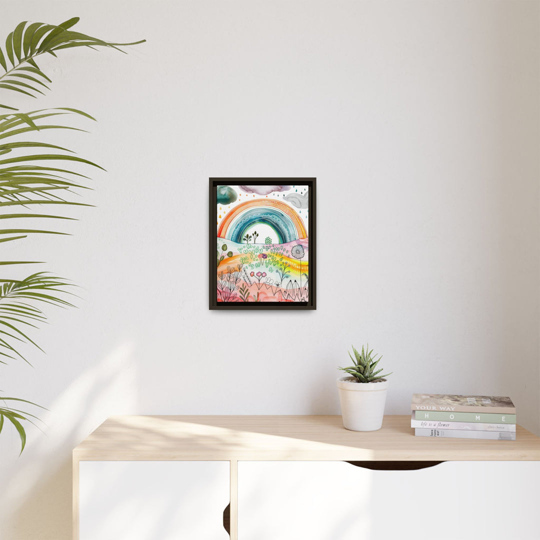 Canvas Wall Art - Sustainably Made Framed Wall Art - Happy Rainbow