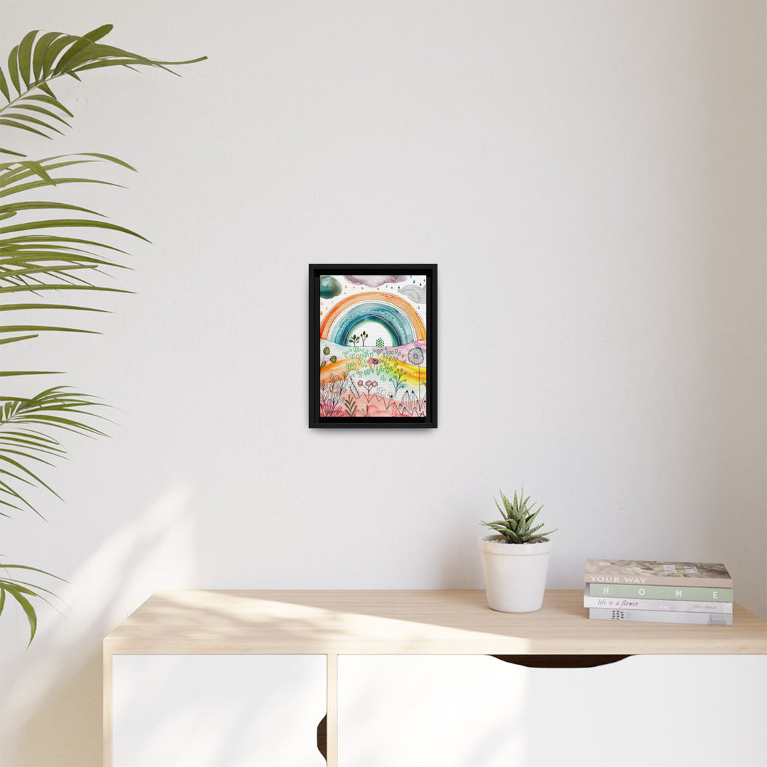 Canvas Wall Art - Sustainably Made Framed Wall Art - Happy Rainbow