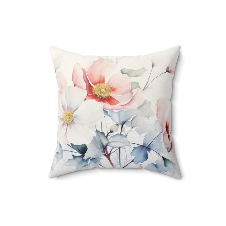 Luxury Faux Suede Floral Print Pillow - Wild Roses