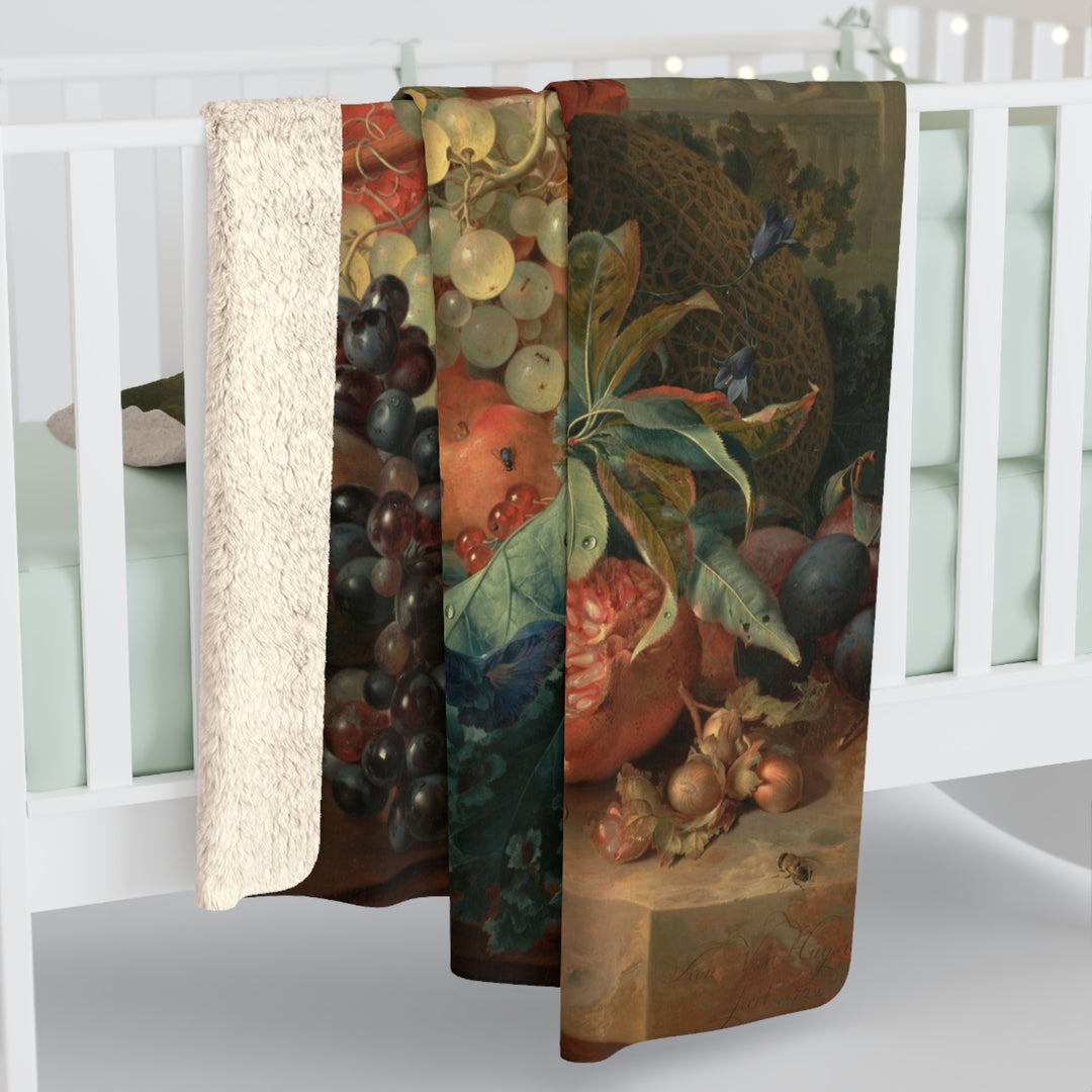 Sherpa Fleece Blanket - Vintage Flowers