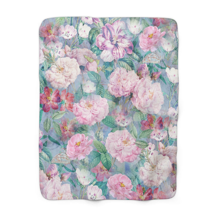 Sherpa Fleece Blanket - Rose Delight