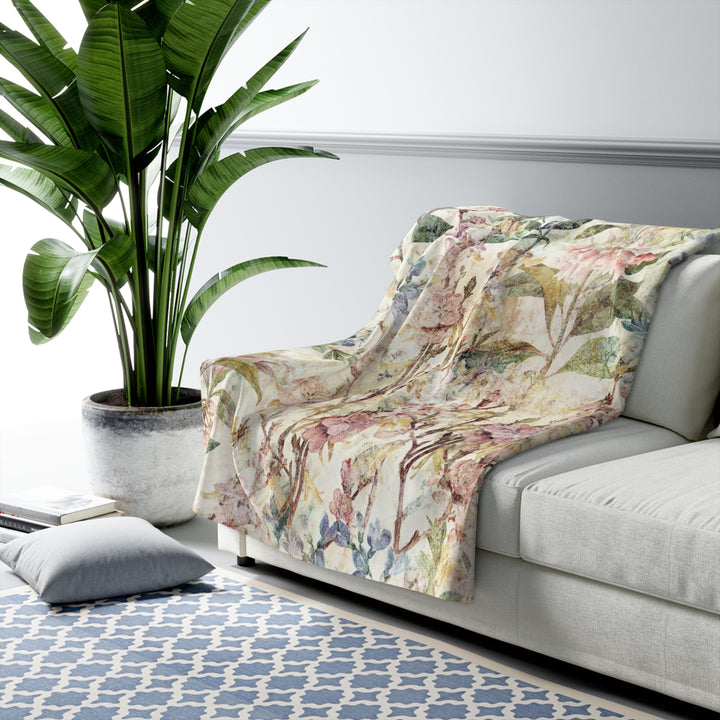 Sherpa Fleece Blanket - Faded Garden