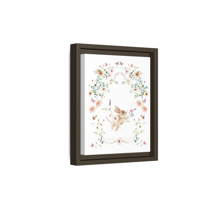 Canvas Wall Art - Sustainably Made Framed Wall Art - Baby Bunny Wreath