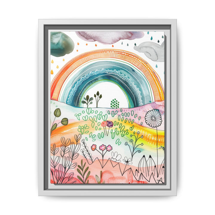 Canvas Wall Art - Sustainably Made Framed Wall Art - Happy Rainbow