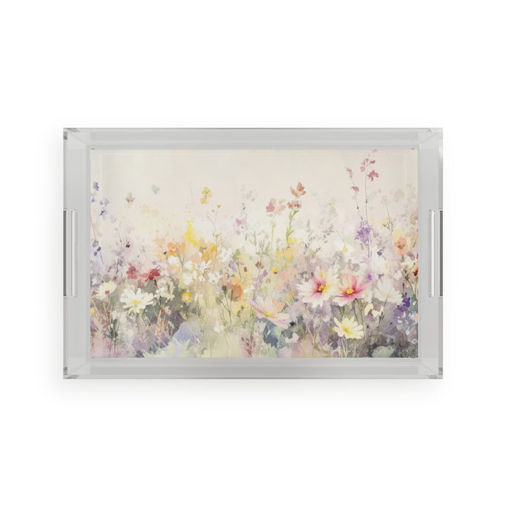 Acrylic Serving Tray -Wildflower Meadow