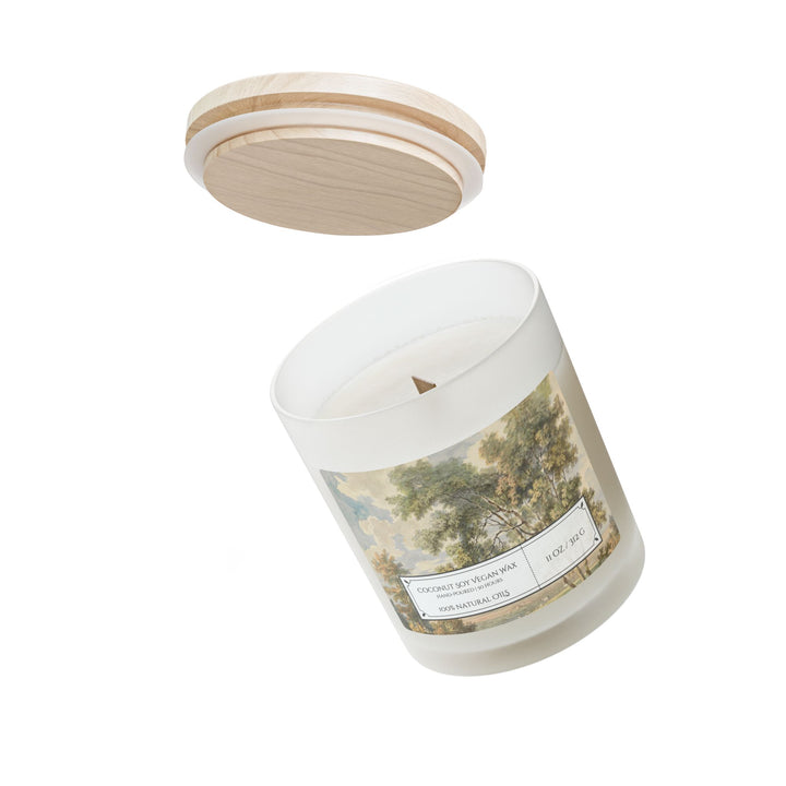 Frosted Glass Candle - 11oz - Vegan Wax - Forest