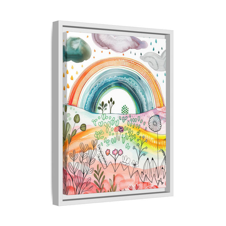Canvas Wall Art - Sustainably Made Framed Wall Art - Happy Rainbow
