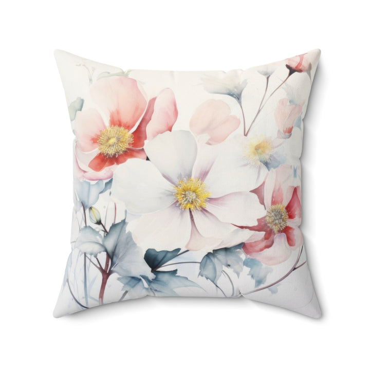 Luxury Faux Suede Floral Print Pillow - Wild Roses