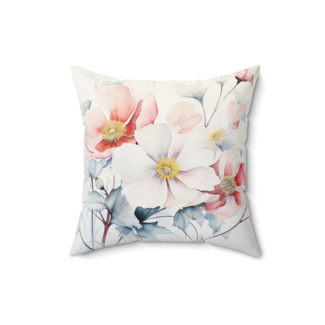 Luxury Faux Suede Floral Print Pillow - Wild Roses