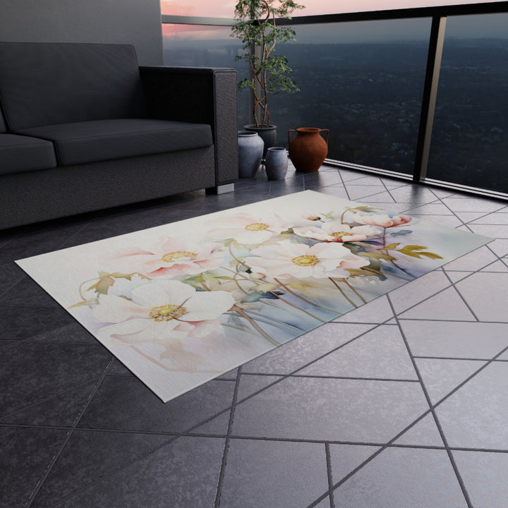 Outdoor Rug - Watercolor Morning Flowers