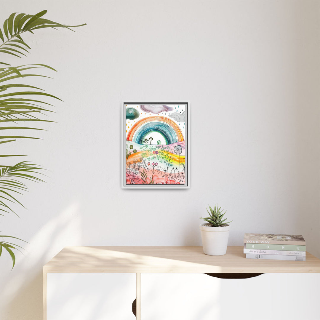 Canvas Wall Art - Sustainably Made Framed Wall Art - Happy Rainbow
