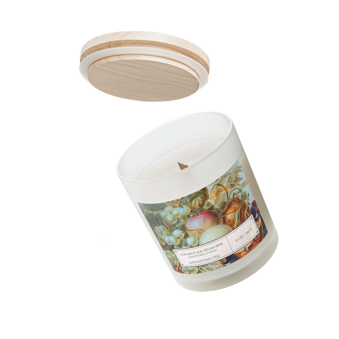 Frosted Glass Candle - 11oz - Soy Wax - Fall Fruits - Gilded Age Collection