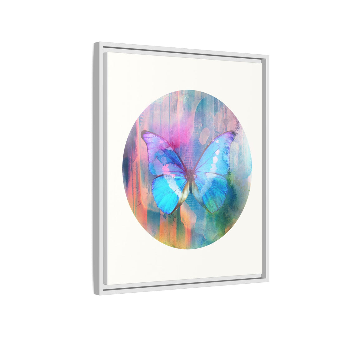 Canvas Wall Art - Sustainably Made Framed Wall Décor - Electric Blue Butterfly