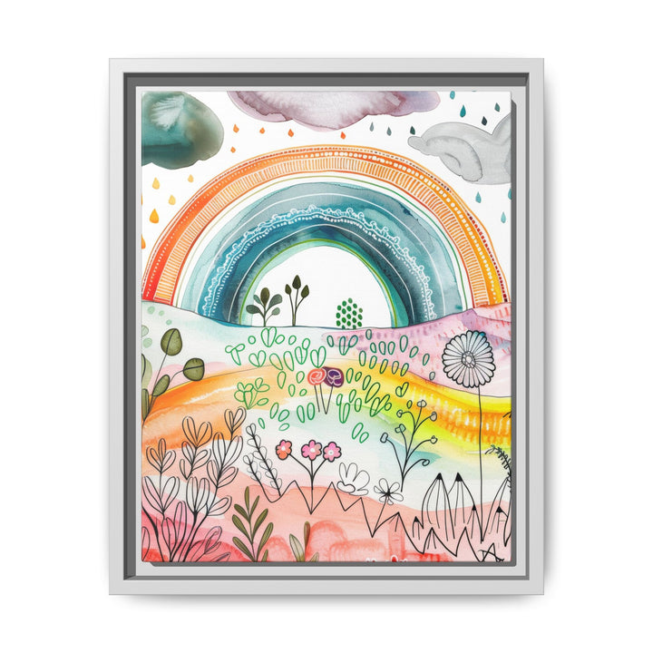 Canvas Wall Art - Sustainably Made Framed Wall Art - Happy Rainbow
