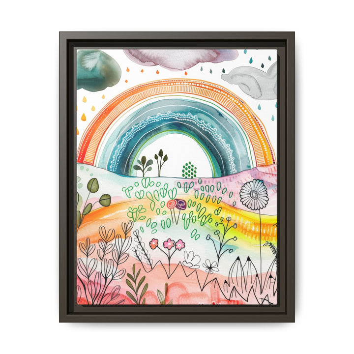Canvas Wall Art - Sustainably Made Framed Wall Art - Happy Rainbow