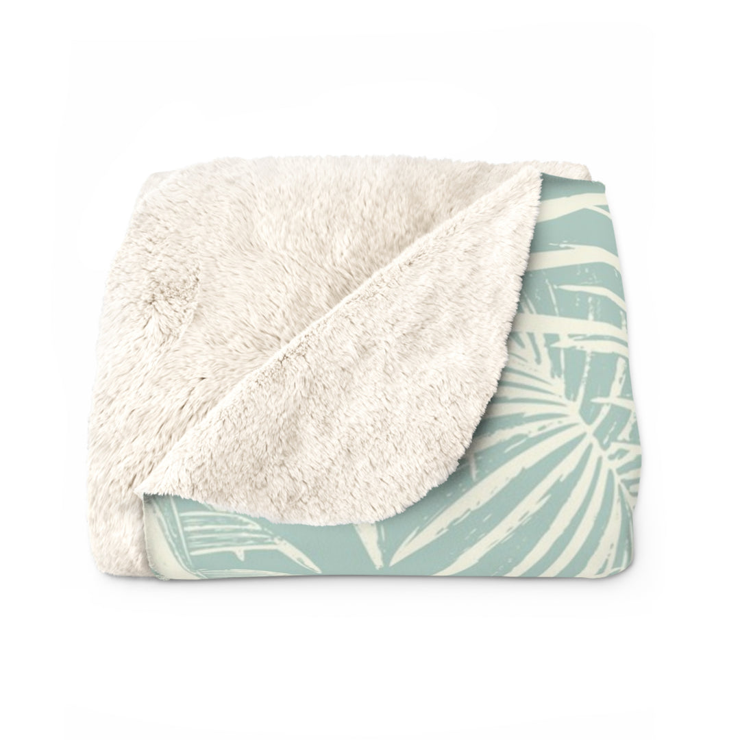 Sherpa Fleece Blanket - Garden Palm