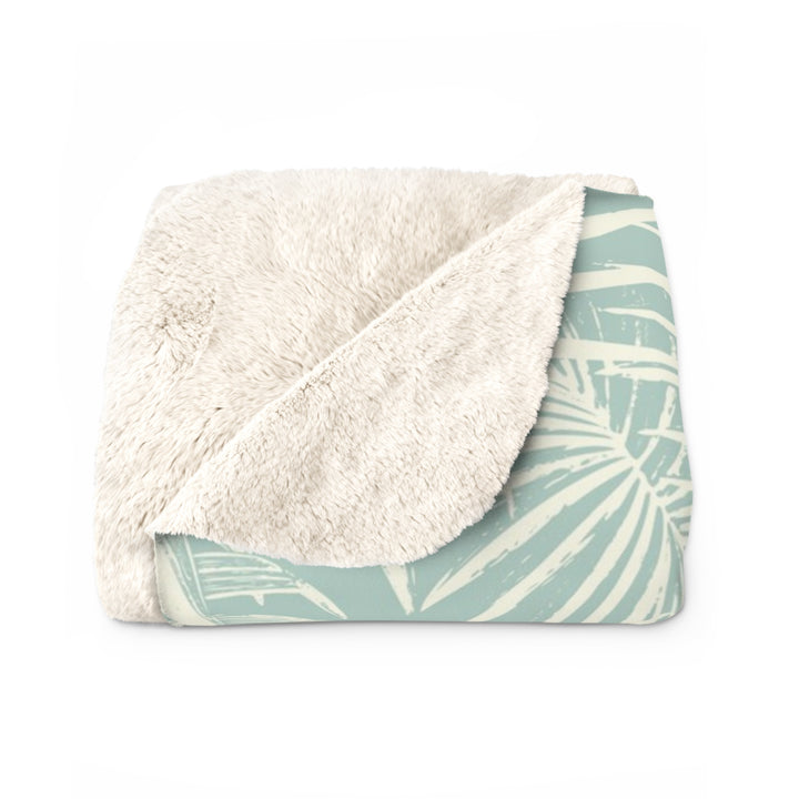 Sherpa Fleece Blanket - Garden Palm