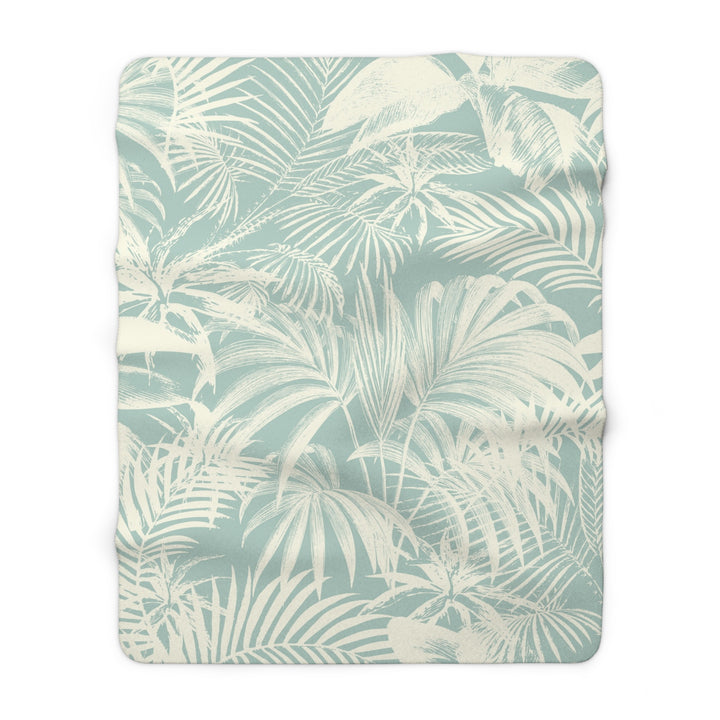 Sherpa Fleece Blanket - Garden Palm
