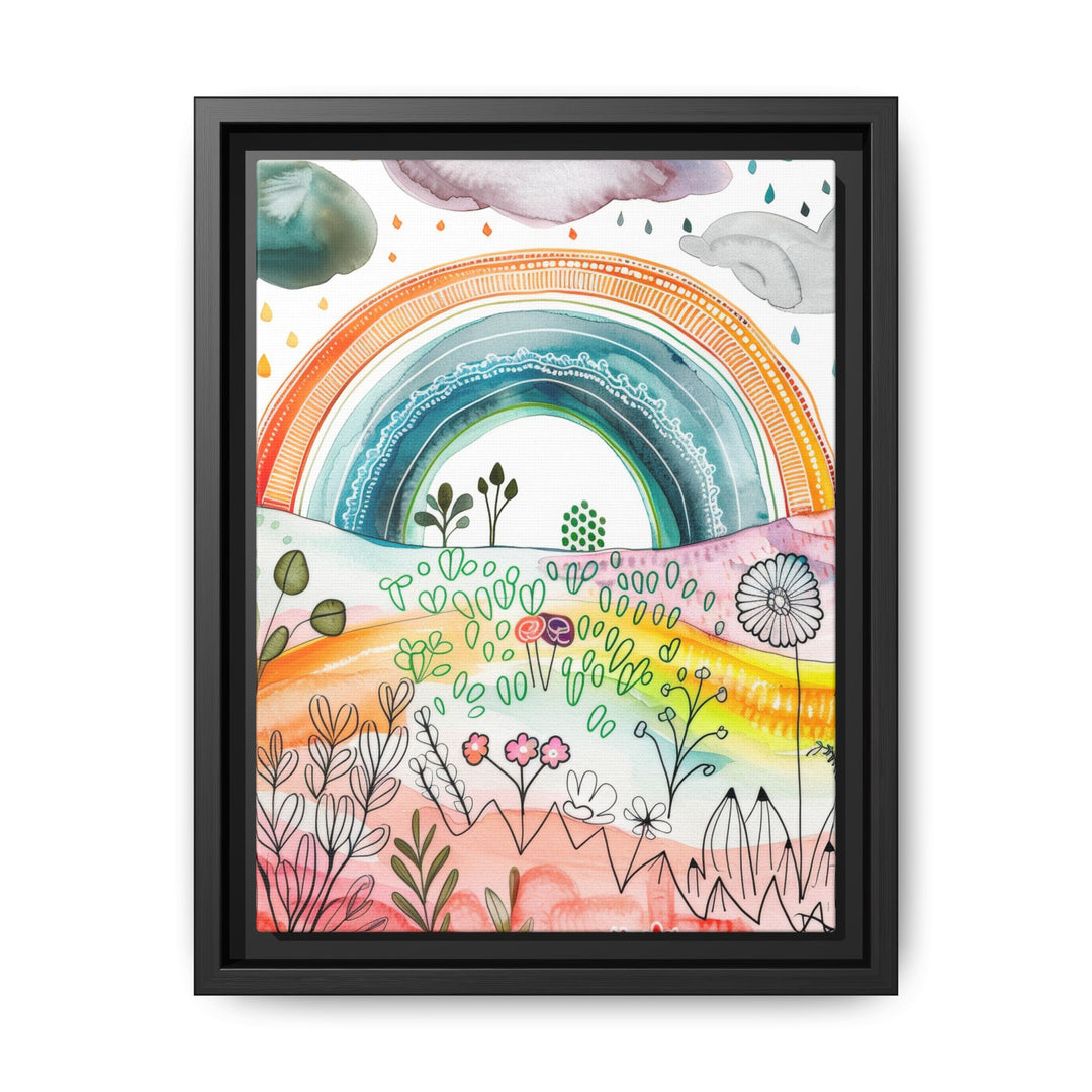 Canvas Wall Art - Sustainably Made Framed Wall Art - Happy Rainbow
