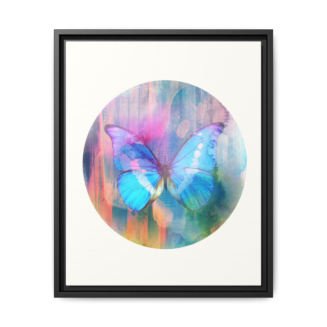 Canvas Wall Art - Sustainably Made Framed Wall Décor - Electric Blue Butterfly