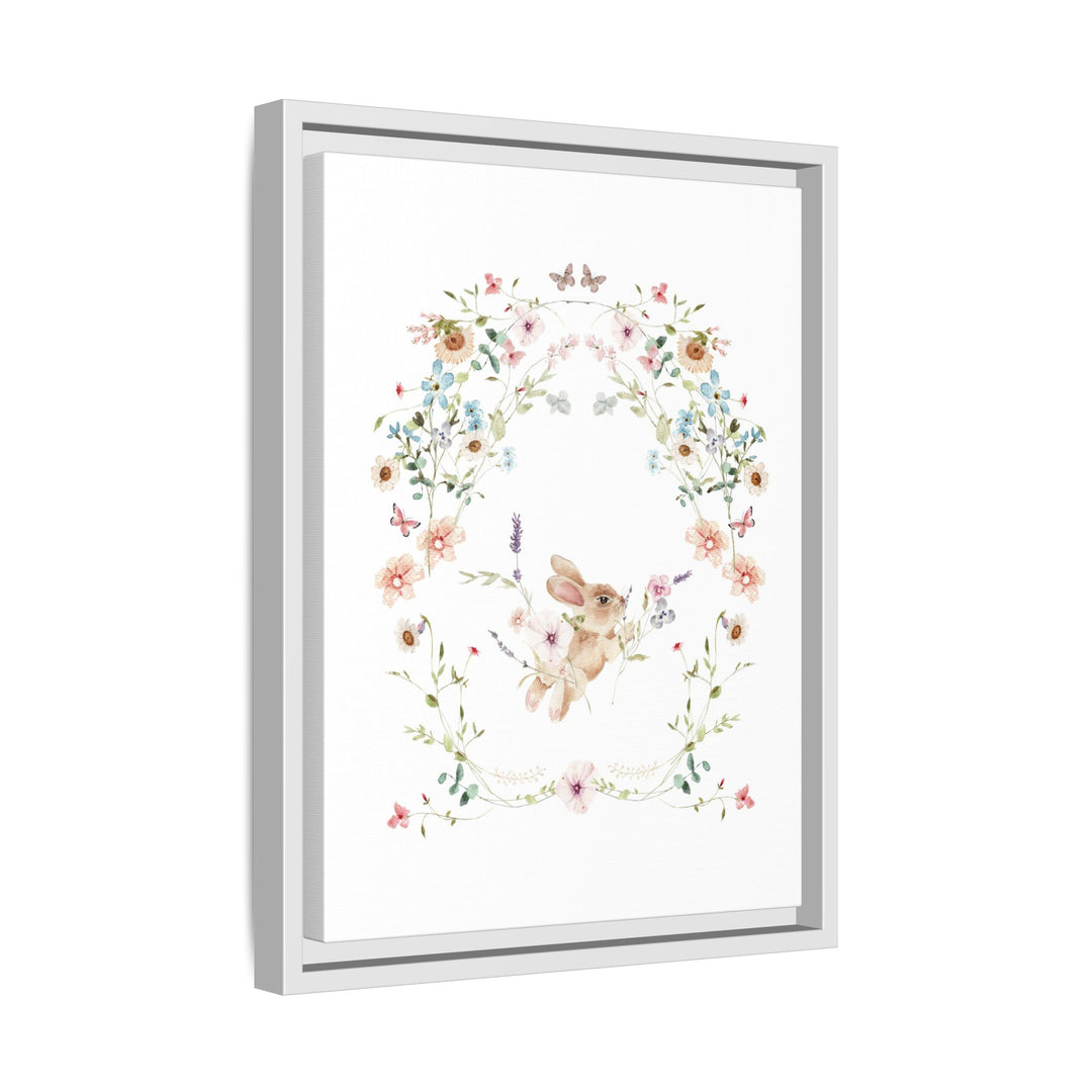 Canvas Wall Art - Sustainably Made Framed Wall Art - Baby Bunny Wreath