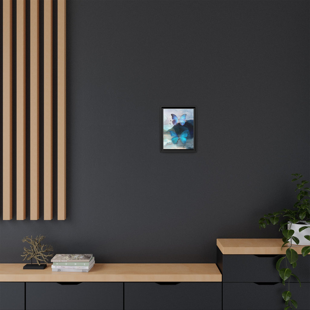 Canvas Art - Sustainably Made Framed Wall Décor - Blue Butterfly Mist