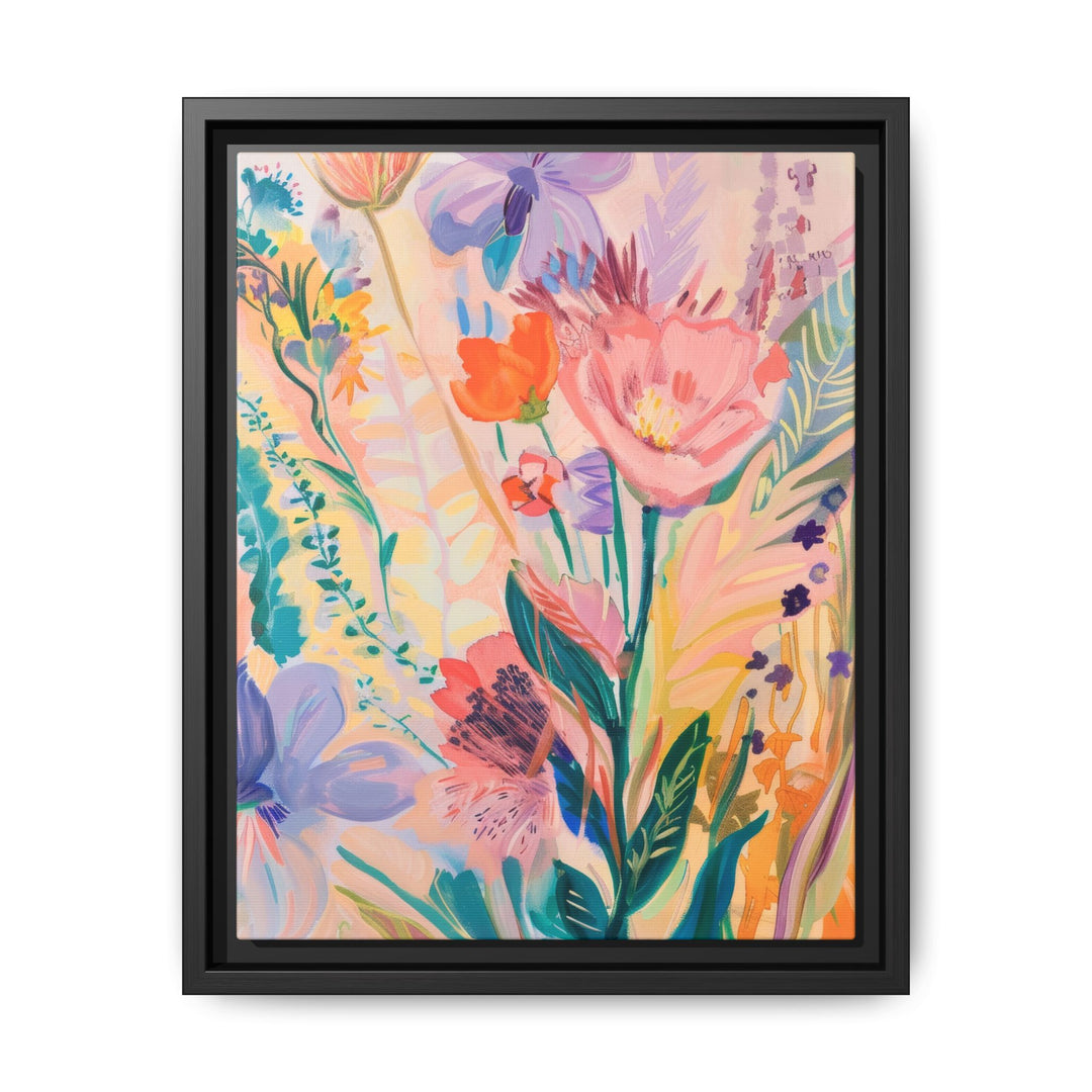 Canvas Wall Art - Sustainably Made Framed Wall Art - Happy Flowers