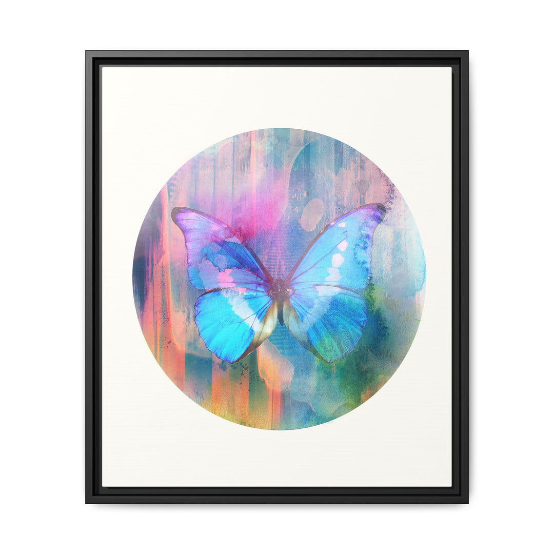 Canvas Wall Art - Sustainably Made Framed Wall Décor - Electric Blue Butterfly