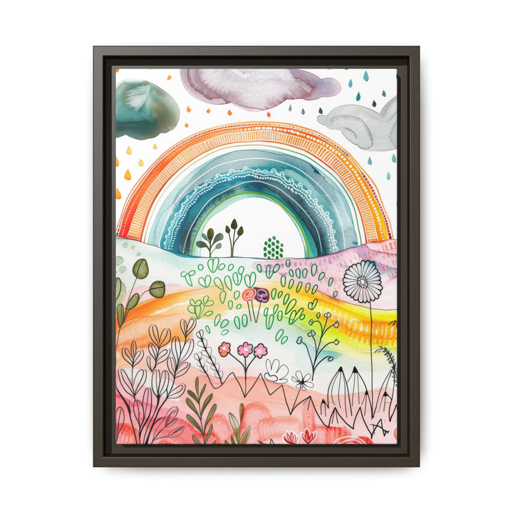 Canvas Wall Art - Sustainably Made Framed Wall Art - Happy Rainbow