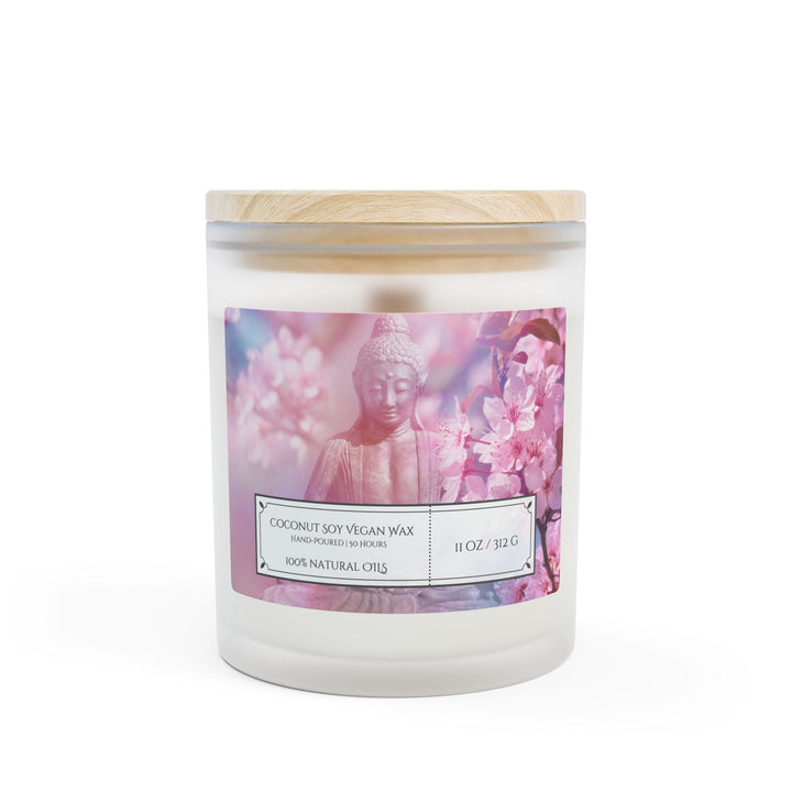 Frosted Glass Candle - 11oz - Vegan Wax - Blossom Buddha