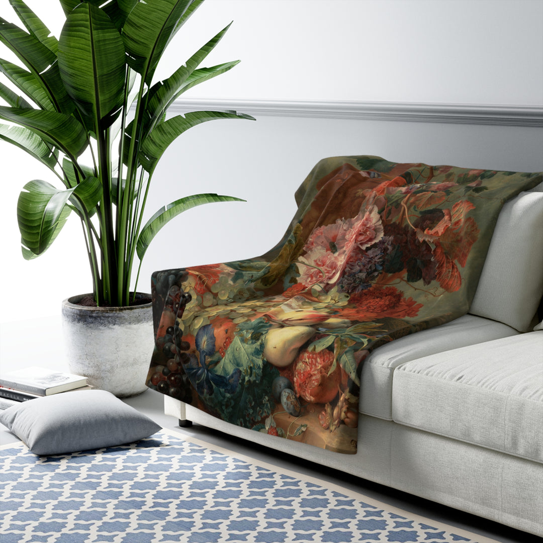 Sherpa Fleece Blanket - Vintage Flowers