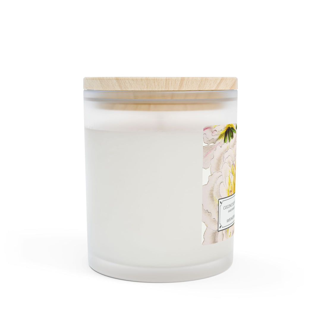 Frosted Glass Candle - 11oz - Vegan Wax - Camelia Dream