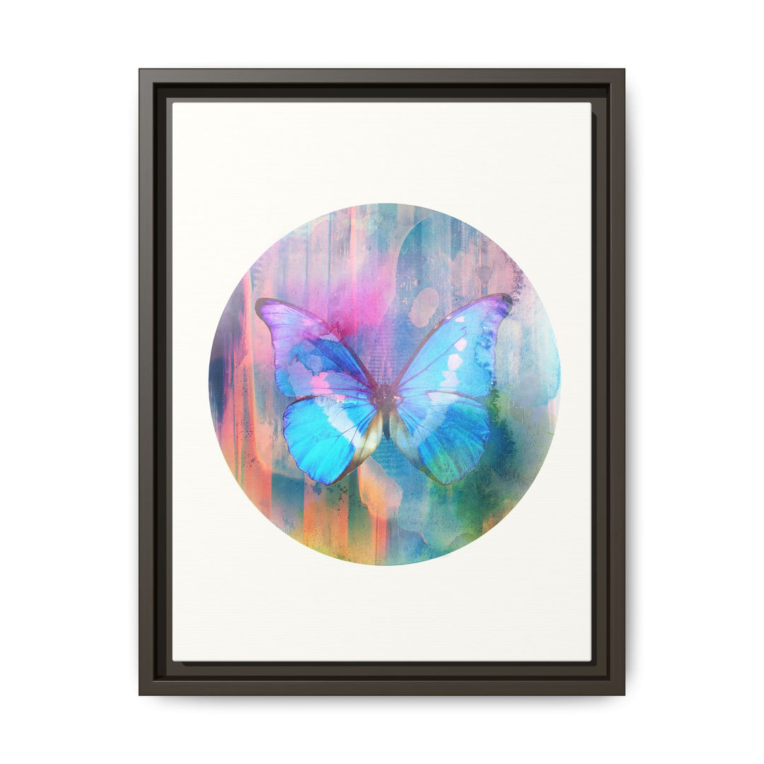 Canvas Wall Art - Sustainably Made Framed Wall Décor - Electric Blue Butterfly