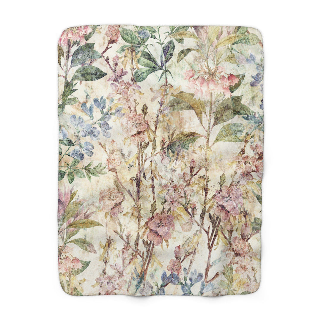 Sherpa Fleece Blanket - Faded Garden