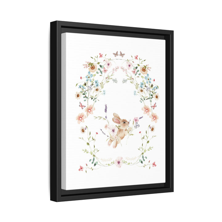 Canvas Wall Art - Sustainably Made Framed Wall Art - Baby Bunny Wreath