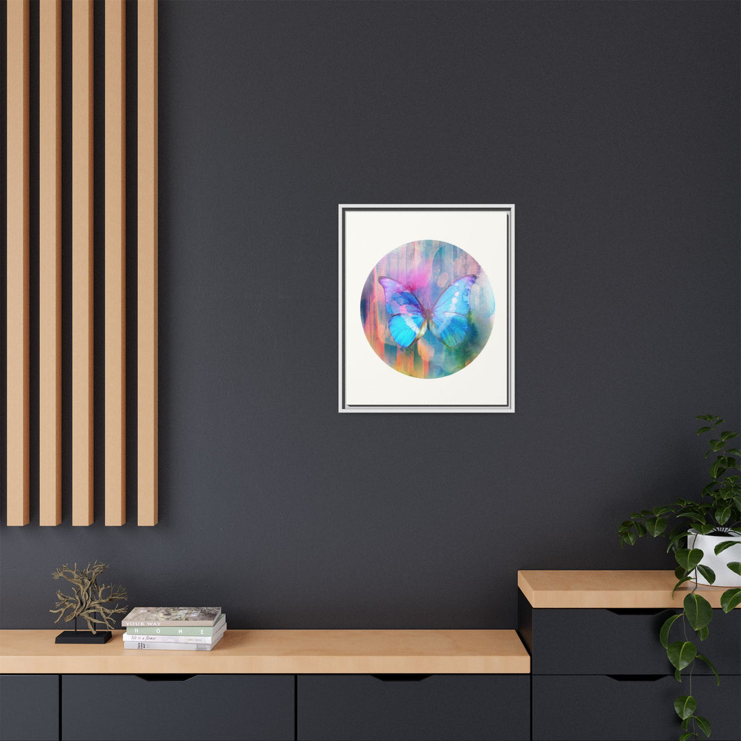 Canvas Wall Art - Sustainably Made Framed Wall Décor - Electric Blue Butterfly
