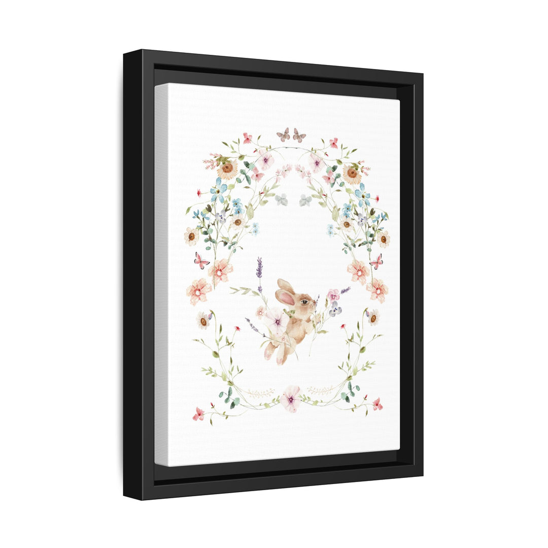 Canvas Wall Art - Sustainably Made Framed Wall Art - Baby Bunny Wreath