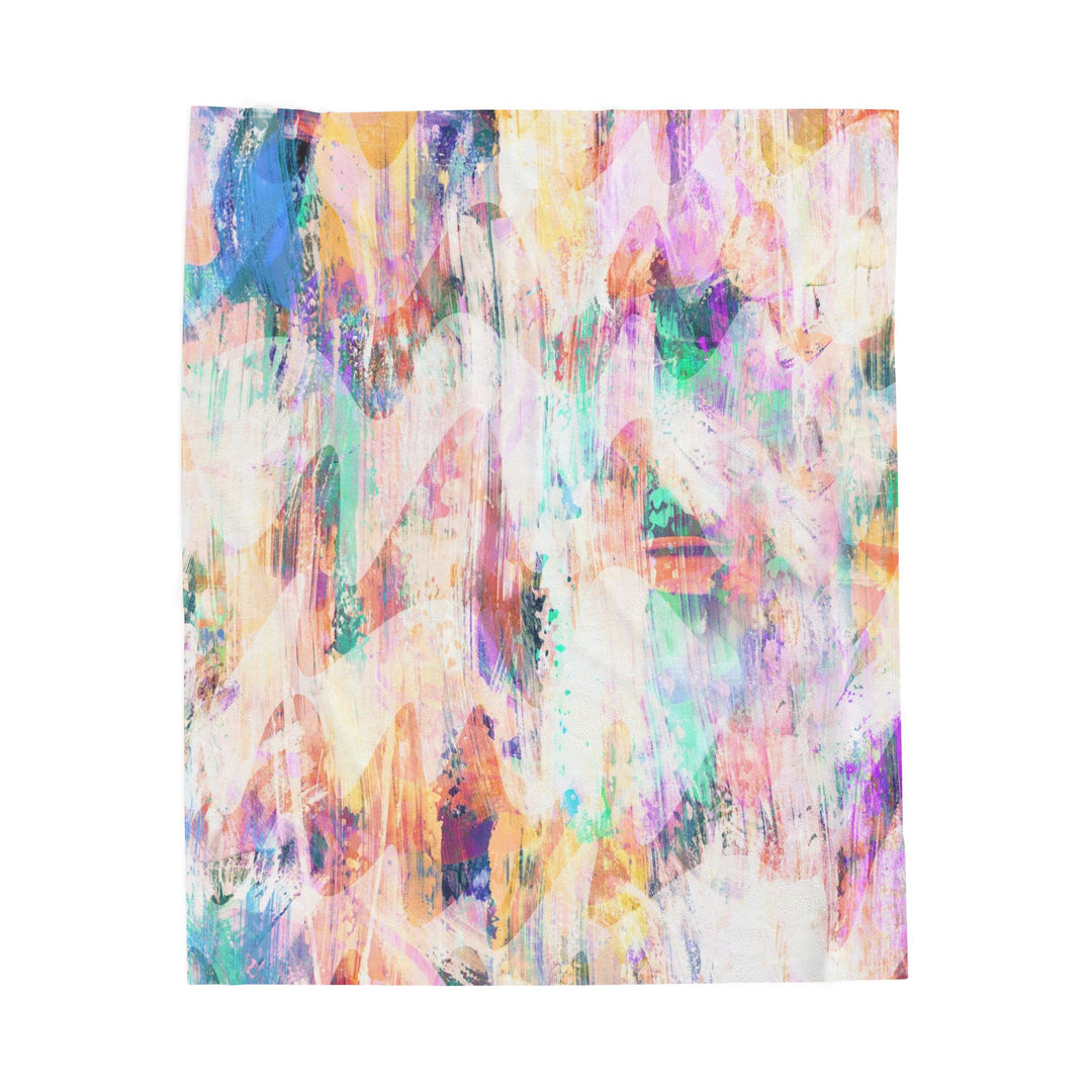 Luxury Velveteen Plush Blanket - Abstract Garden - Cozy & Soft- Cozy & Soft